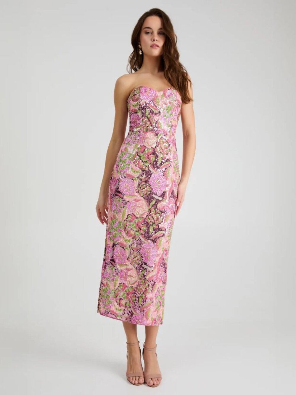 Helsi Monique Strapless Sweetheart Sequin Maxi Dress